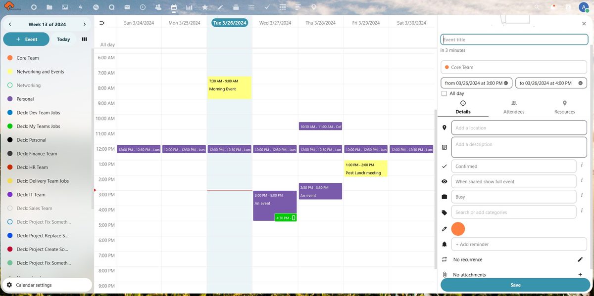 Calendar app month view